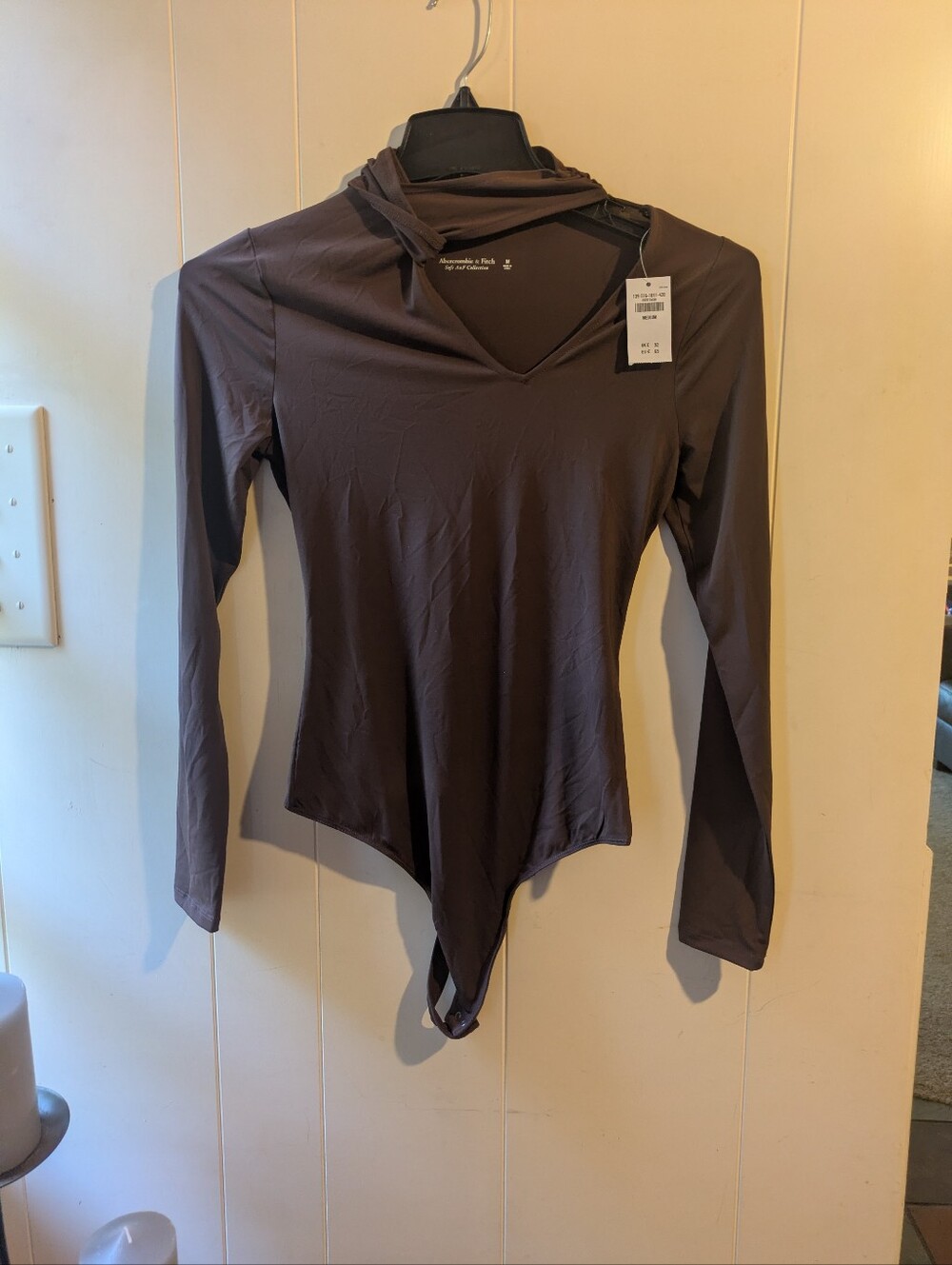 Abercrombie and fitch Dark Charcoal Long Sleeve Hooded Bodysuit